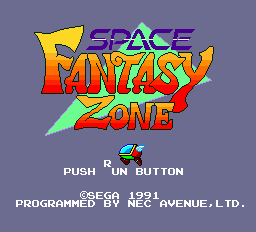 Space Fantasy Zone (unreleased) Title Screen
